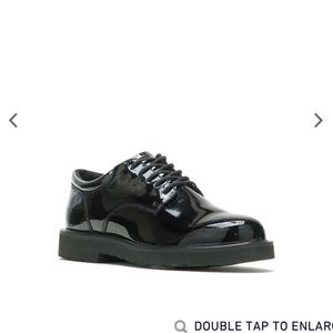 New Bates men black Sz 12 black High gloss patent leather military lace up shoes